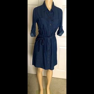 🌵 I.Q. Dark Denim Shirt Dress M